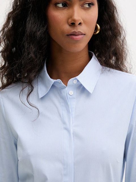 MAX&Co. koszula damska kolor niebieski slim z kołnierzykiem klasycznym 2528116014200