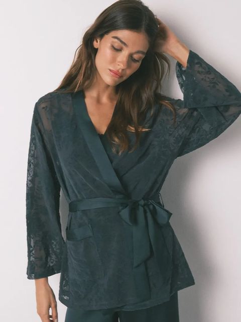 women'secret piżama damska kolor zielony satynowa 2542473 - zdjęcie produktu nr 2