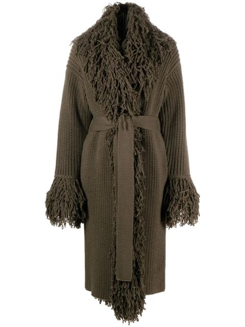 Blumarine fringe belted coat - Green - zdjęcie produktu nr 1