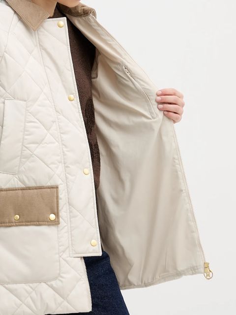 Barbour kurtka Aldburgh kolor beżowy przejściowa oversize LQU1885