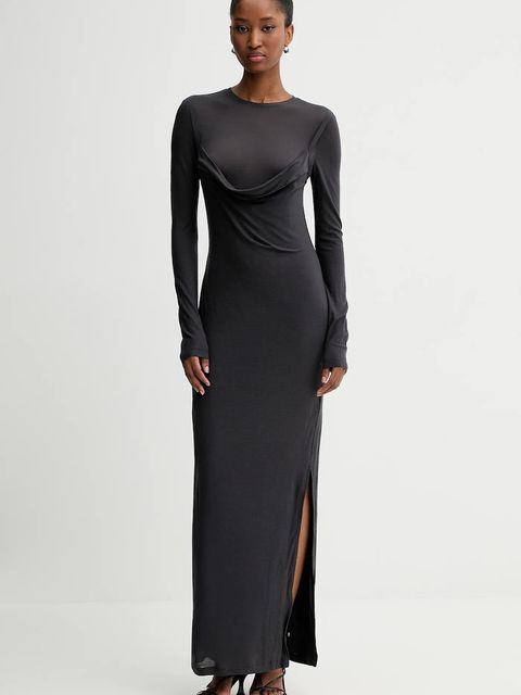 Nanushka sukienka wełniana kolor szary maxi dopasowana NW25PFDR10792 - zdjęcie produktu nr 1