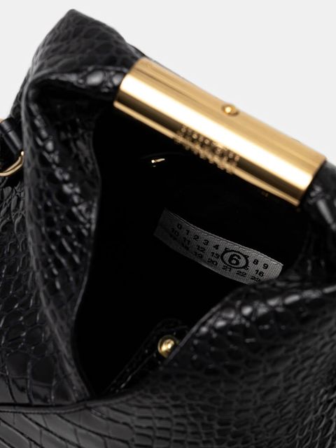 MM6 Maison Margiela torebka skórzana kolor czarny SB6WD0042.P8650.T8013