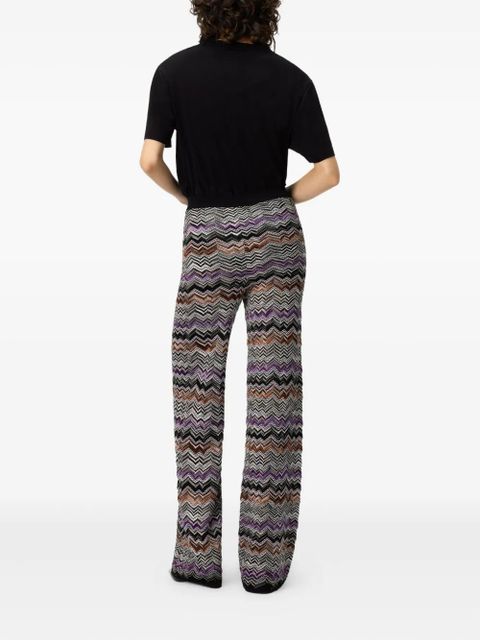 Missoni chevron-pattern knit straight trousers - Black - zdjęcie produktu nr 2