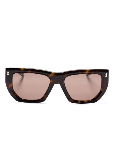 Gucci Eyewear geometric-frame sunglasses - Brown - zdjęcie produktu nr 1