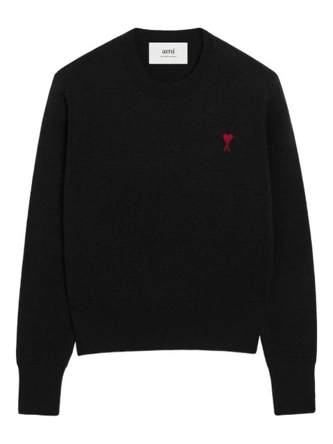 AMI Paris Ami De Coeur wool crew-neck sweater - Black - zdjęcie produktu nr 1