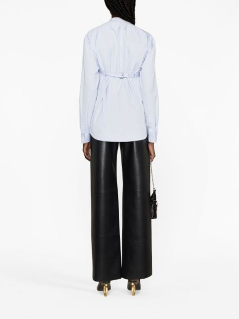 Off-White belted cotton-poplin shirt - Blue