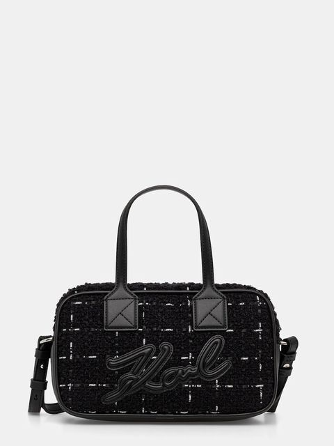 Karl Lagerfeld torebka z dodatkiem wełny K/SKUARE kolor czarny A4W30259 - zdjęcie produktu nr 1