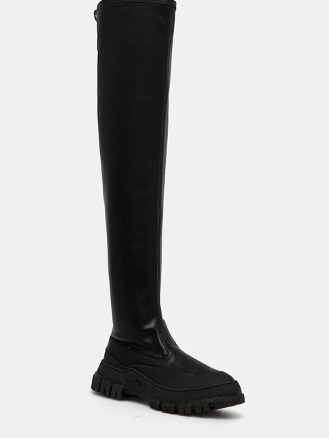 Weekend Max Mara kozaki BALLATA damskie kolor czarny na płaskim obcasie 2425796075600