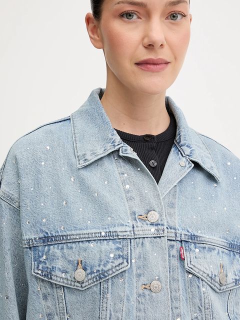 Levi's kurtka jeansowa kolor niebieski przejściowa A1743