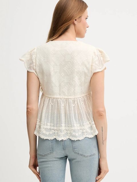 Hoss Intropia bluzka damska kolor beżowy wzorzysta 5872098