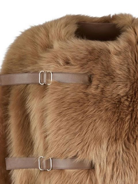 Tod's buckled shearling coat - Brown