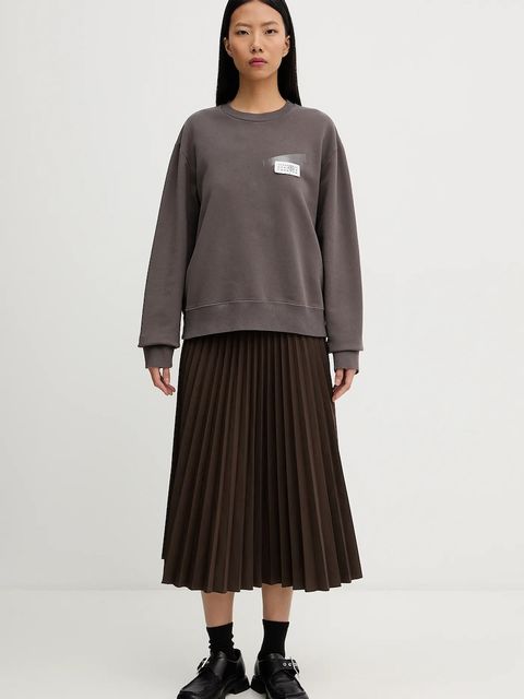 MM6 Maison Margiela bluza bawełniana damska kolor szary z aplikacją S62GU0143.M25024.810