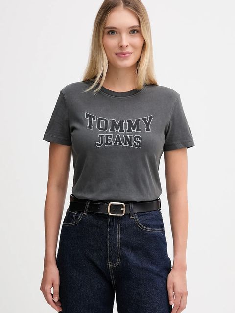 Tommy Jeans t-shirt bawełniany damski kolor czarny DW0DW21966 - zdjęcie produktu nr 1