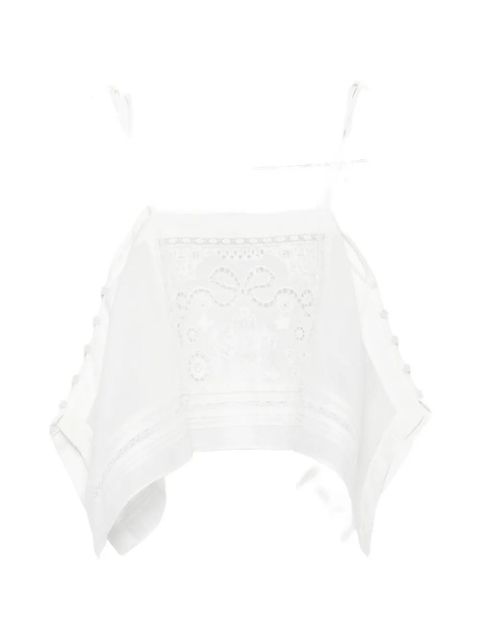 Self-Portrait lace tie-strap top - White - zdjęcie produktu nr 1