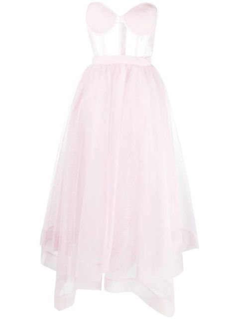 Alexander McQueen strapless boned-bodice dress - Pink - zdjęcie produktu nr 1