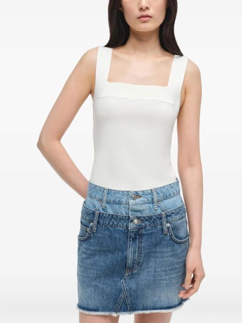 Simkhai Salix frayed mini skirt - Blue