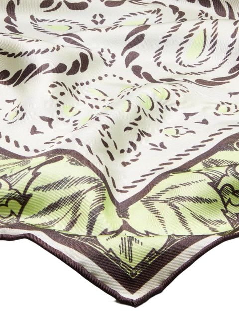 Tory Burch Cockatoo oversized bandana square scarf - Neutrals
