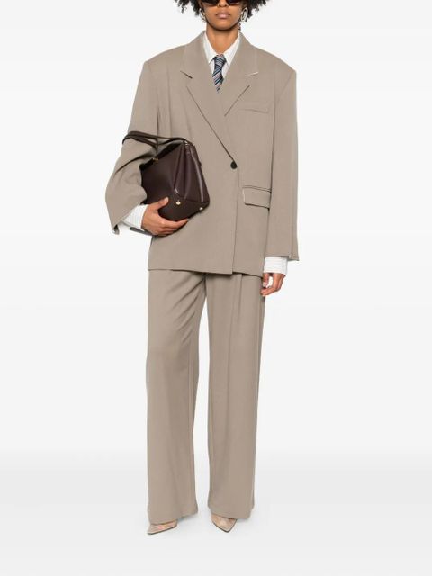 Eleh double-breasted cotton jacket - Neutrals