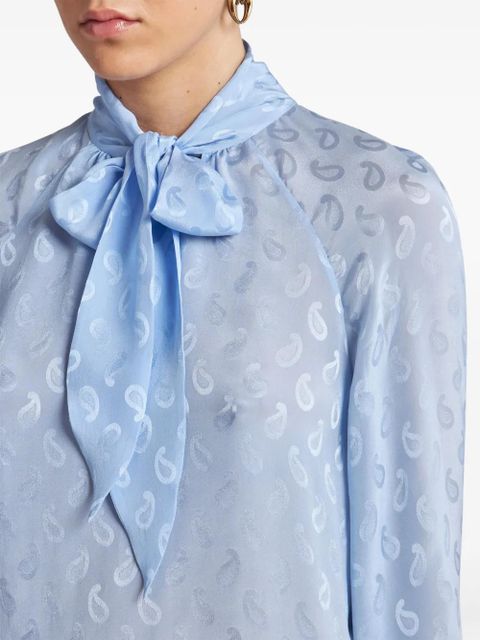 ETRO paisley-jacquard silk blouse - Blue