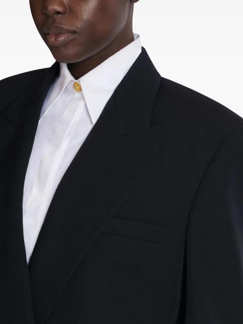 Balmain grain-de-poudre double-breasted blazer - Black