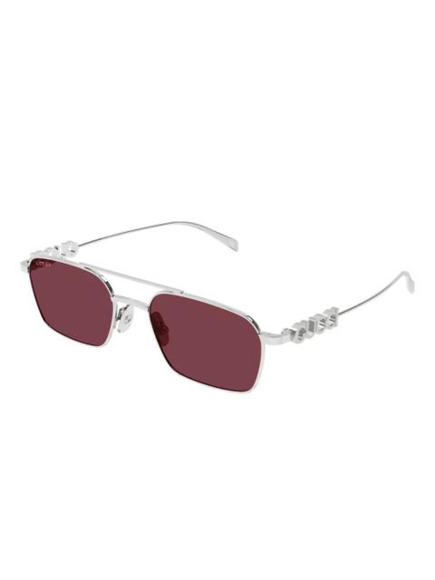 Gucci Eyewear logo-lettering sunglasses - Silver - zdjęcie produktu nr 2