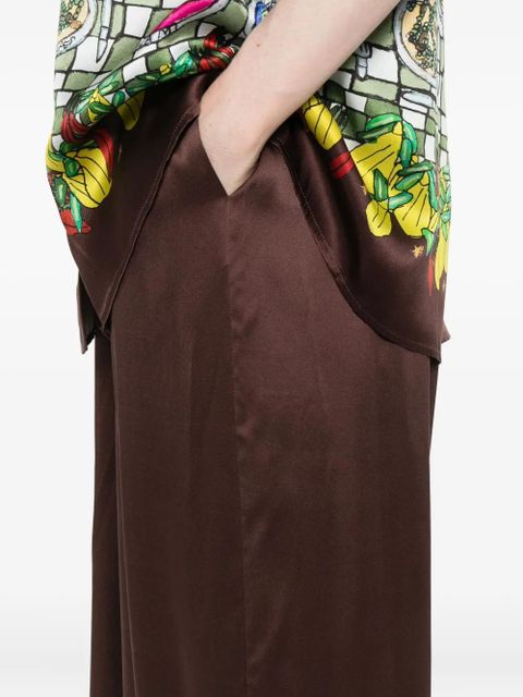 ALEMAIS drawstring-waist printed trousers - Brown