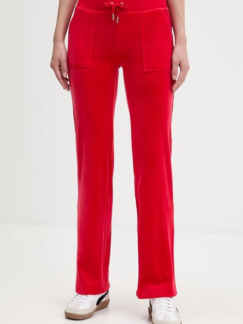 Juicy Couture spodnie dresowe DEL RAY POCKETED PANT damskie kolor czerwony gładkie JCAP180 - zdjęcie produktu nr 1