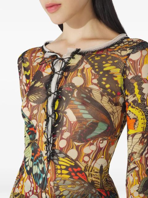 Jean Paul Gaultier Papillon Jaune lacing top - Neutrals