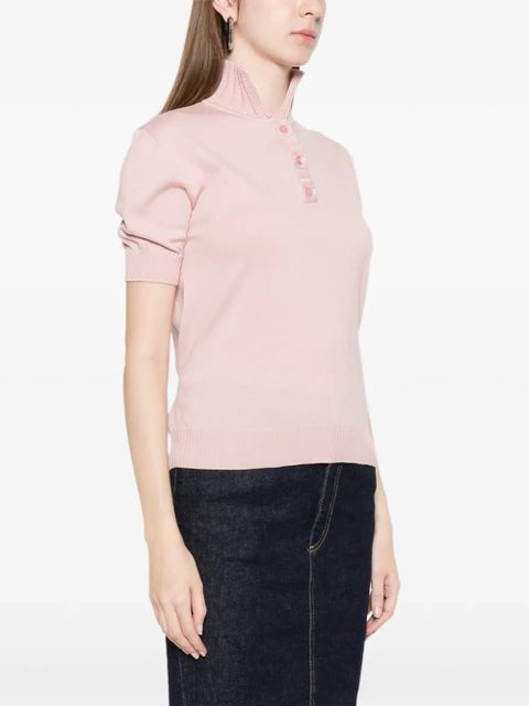 Moschino buttoned short-sleeve polo top - Pink