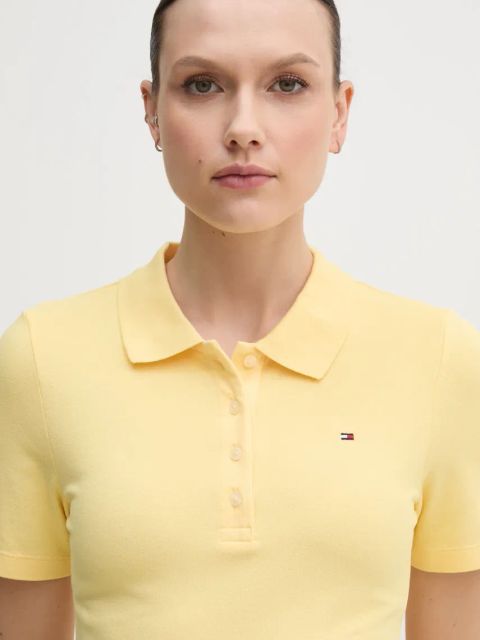 Tommy Hilfiger sukienka kolor żółty mini dopasowana WW0WW43228