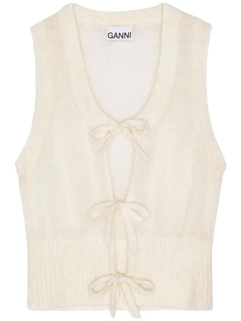 GANNI tied vest - Neutrals - zdjęcie produktu nr 1