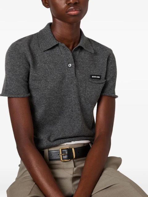 Miu Miu buttoned pocket polo shirt - Grey