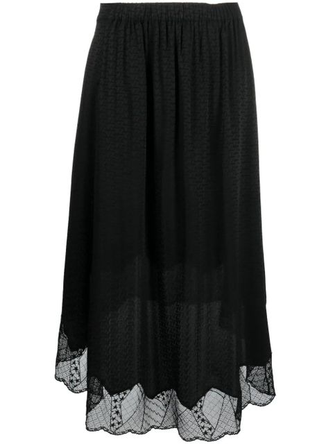 Zadig&Voltaire lace-trim silk skirt - Black - zdjęcie produktu nr 1