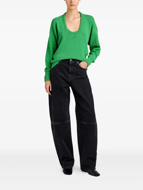 Proenza Schouler Niccola scoop-neck sweater - Green - zdjęcie produktu nr 2