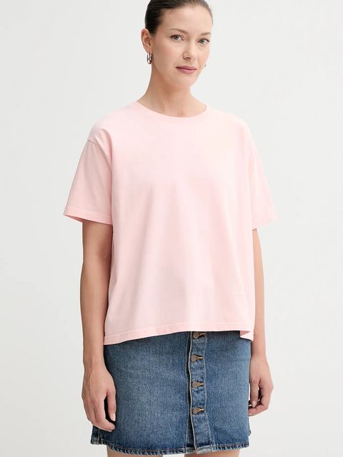 American Vintage t-shirt bawełniany damski kolor beżowy FIZ02A