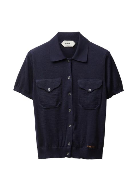 Versace chest-pocket buttoned cardigan - Blue - zdjęcie produktu nr 1