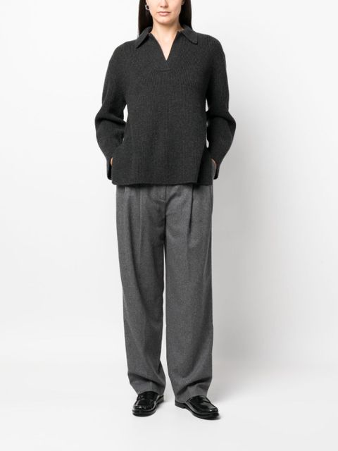 TOTEME polo collar wool-blend jumper - Grey - zdjęcie produktu nr 2