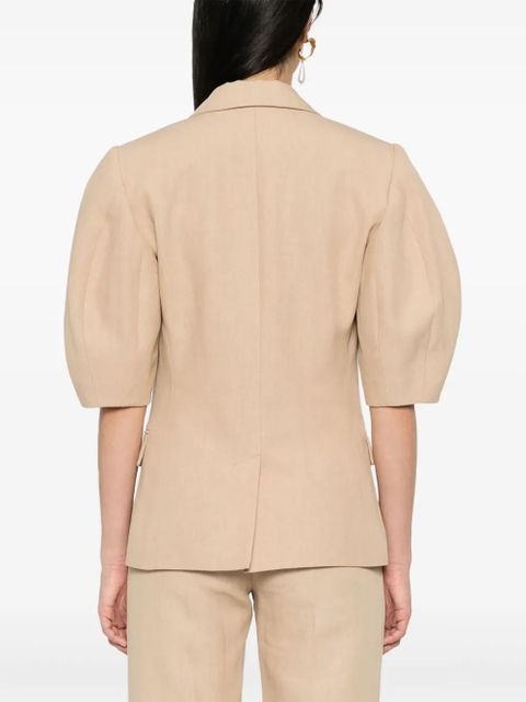 Chloé balloon-sleeve linen jacket - Neutrals