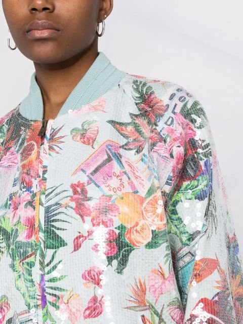 Golden Goose floral-print bomber jacket - Green