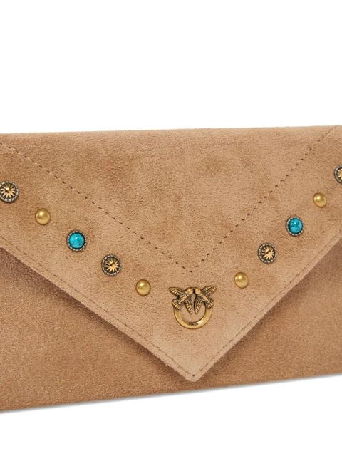 PINKO small suede clutch bag - Neutrals