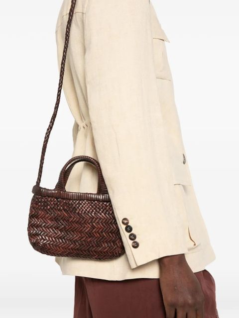 Manebi micro Sunset braided-strap tote bag - Brown - zdjęcie produktu nr 2