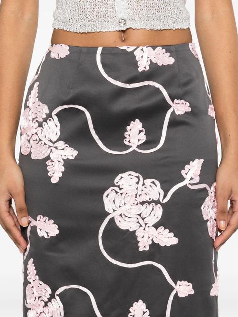 ROTATE BIRGER CHRISTENSEN appliqué pencil skirt - Grey