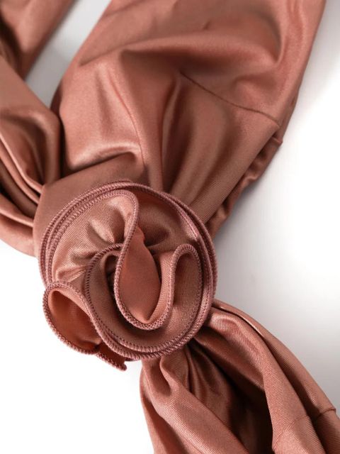 Magda Butrym floral-appliqué one-shoulder bikini top - Pink