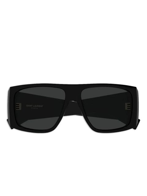 Saint Laurent Eyewear rectangle logo sunglasses - Black - zdjęcie produktu nr 1
