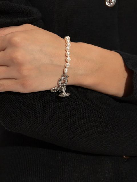 Vivienne Westwood pearl bow bracelet - Neutrals - zdjęcie produktu nr 2