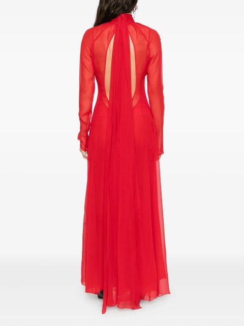 Blumarine high-neck long-sleeve dress - Red