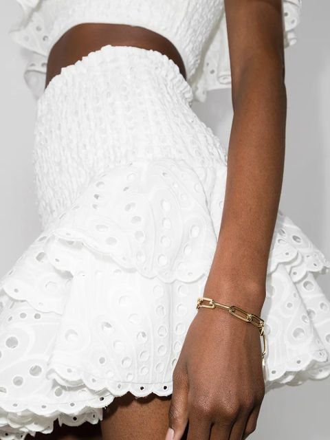 Charo Ruiz Ibiza Noa broderie anglaise ruffled skirt - White