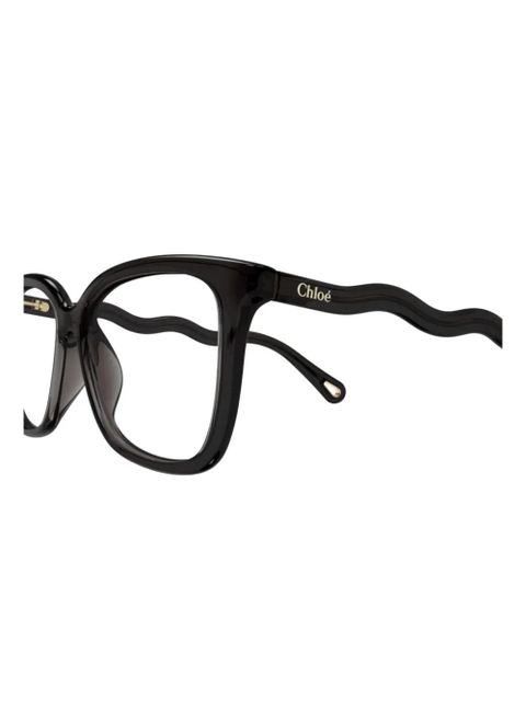 Chloé Eyewear wavy-temple square glasses - Black