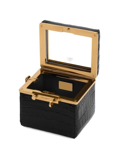 Dolce & Gabbana croc-effect top handle make up bag - Black - zdjęcie produktu nr 2