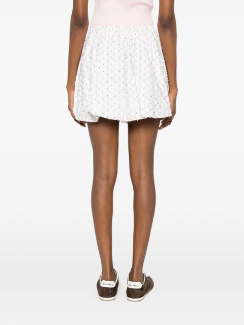 Maje embellished A-line mini skirt - White